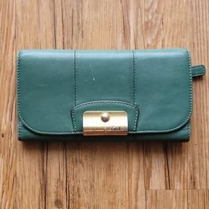 Vintage Emerald Green Coach Wallet